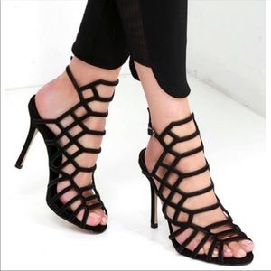 Black Caged Heels